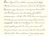 lettre manuscrite écrite à l'encre noire sur une feuille de papier