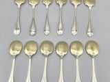 a set of six silverplated spoons