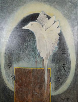 Jacques JOOS (1945-2021), "L'attente", huile sur toile signé…