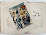 an old book with a picture of a man and a cat on it
