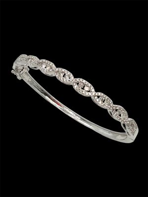 a white gold diamond bang bracelet