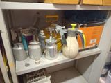 a shelf that has a lot of different items on it