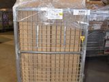 a cart with a bunch of boxes on it in a warehouse