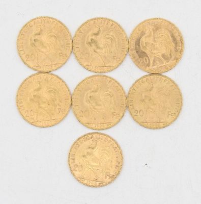 Lot de 7 Pièces de 20 Francs Or (1903-1913) - Photo 1