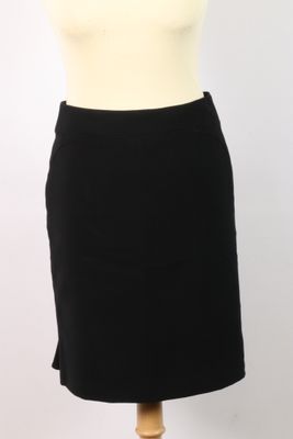 MUGLER - Jupe droite en polyester noir, la ceinture à découp…