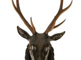 une image représentant une tête de cerf accrochée au mur