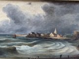 a picture of a painting on the wall of a room