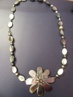 Collier DE Perles DE Nacre Grises Fermoir Argent 20 - …