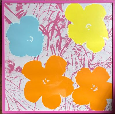 a picture of a picture of flowers on the wall