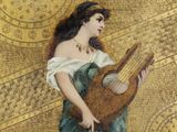 an image of a painting of a woman holding a guitar