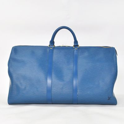 louis vuitton blue epi leather travel bag