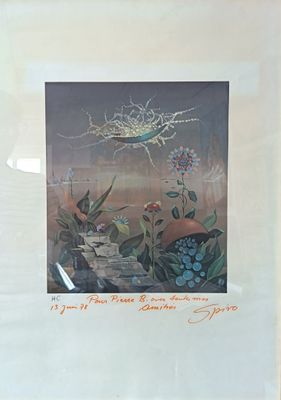 Lot de cinq pièces encadrés dont : TAVE