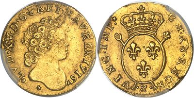 une pièce d'or avec une couronne au recto et une couronne au verso