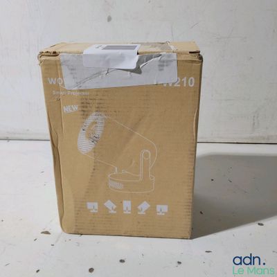 a cardboard box with a picture on it sitting on the floor