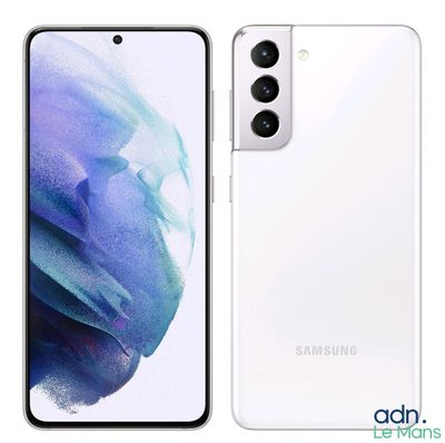 a white samsung galaxy s20 is next to a white samsung galaxy s20