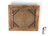 an old wooden picture frame with a cross pattern on it