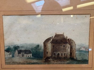 Leopold *** (fin XIXe-début XXe), Vue du château de Montigny, aquarell