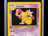 a close up of a pokemon card on a black background