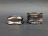 pair of antique sterling silver napkin rings