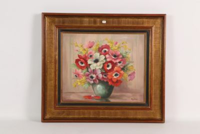 une image d'une peinture de fleurs dans un vase