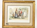 a painting of a group of people standing next to each other