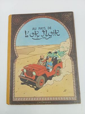 un vieux livre pour enfants avec l'illustration d'une jeep roulant dans le désert