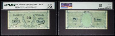 two different types of paper money are on display in a store