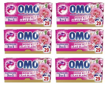 Lot de 6 boites de lessive de marque OMO 3 En 1 en pods/capsules. Chaq - Photo 1