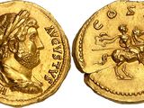 a gold coin with an image of a man on a horse