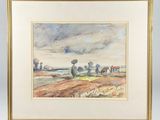 an image of a painting of a landscape in a gold frame