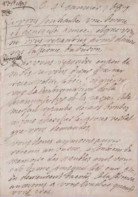un vieux manuscrit avec de l'écriture
