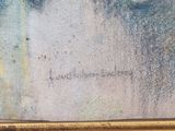 an image of a painting of a woman ' s face in a gold frame