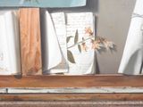 a painting of a bird sitting on top of a window sill