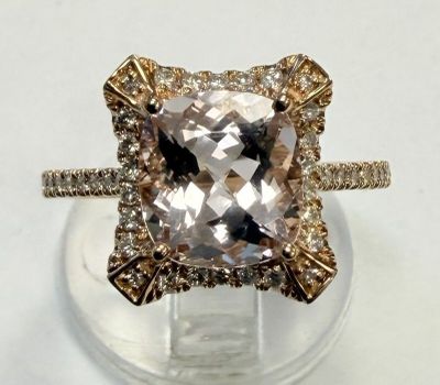 Bague de style Art Déco en or rose 750°/.