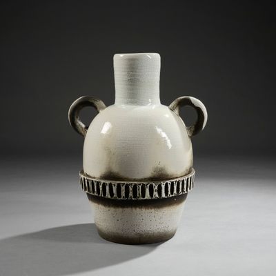 Jean BESNARD (1889-1958). Important vase en grès de forme ov… - Photo 1