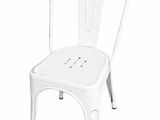an image of a white metal chair on a white background