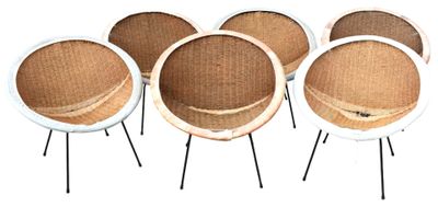 Roberto MANGO (XXème siècle) Attribué à Suite de six fauteui…