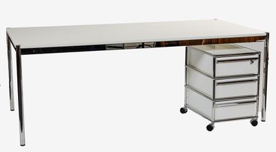 an image of a desk with drawers on wheels