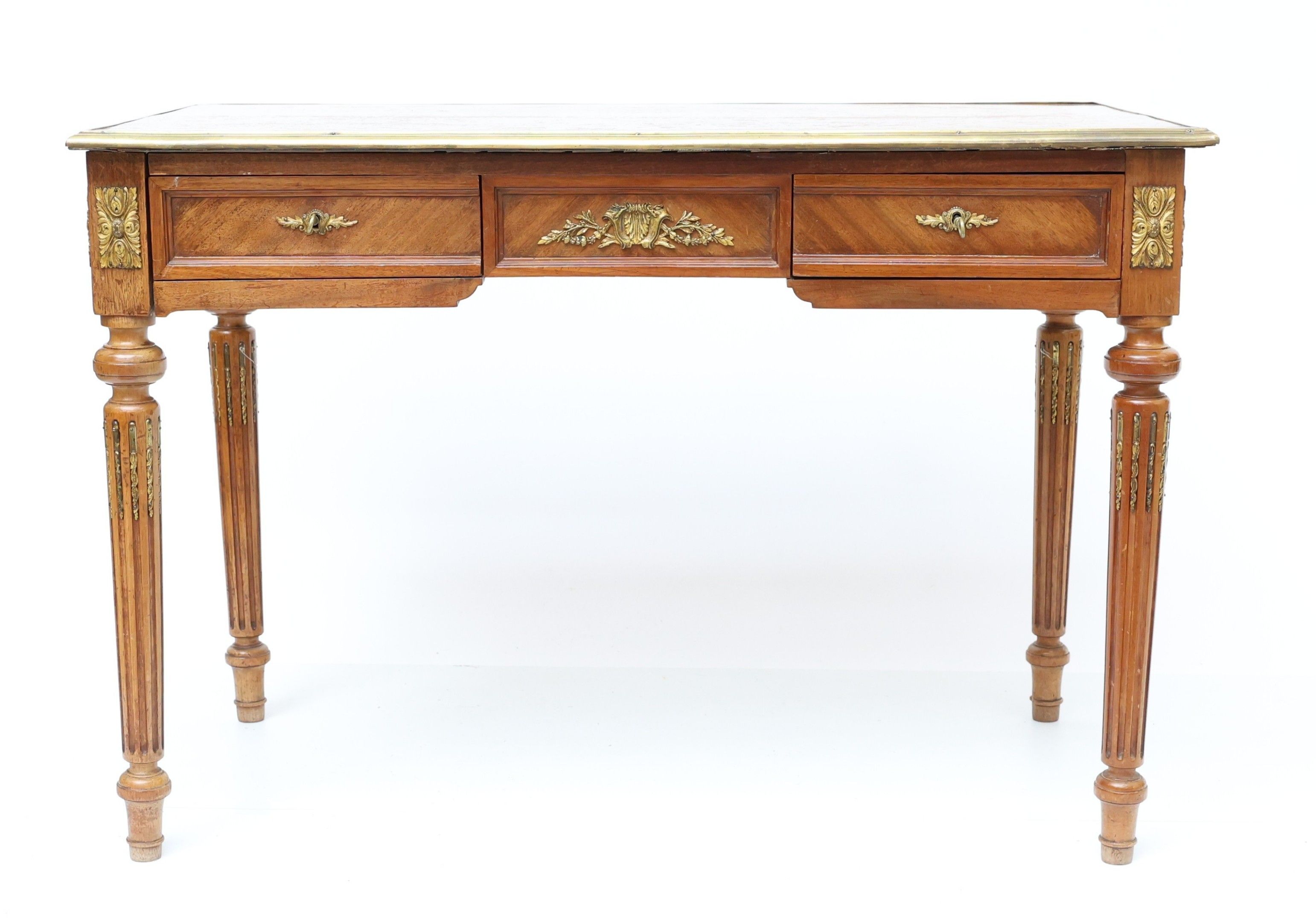 Bureau plat de forme rectangulaire en bois naturel et bois d…