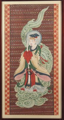 Chine, époque Qing, XIXe siècle, Deux encres et couleurs sur…