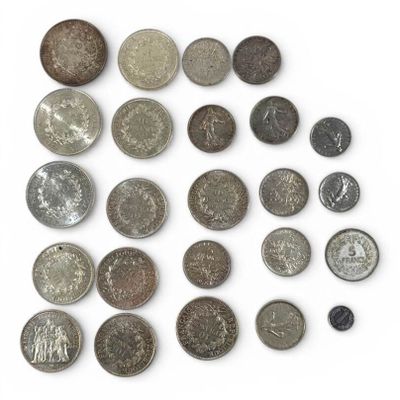 FRANCE : Lot de 22 pièces en argent : - Photo 1