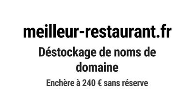 Nom de domaine meilleur-restaurant.