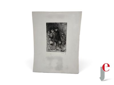 une image représentant un dessin d'un homme et de deux enfants