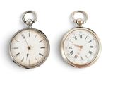 deux montres de poche en argent ornées de chiffres romains
