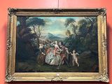 a painting hanging on the wall of a museum