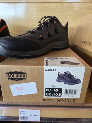 two pairs of shoes that are on top of a box