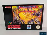 La boîte du jeu Skyblazer est posée sur une table.