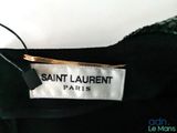 saint laurent paris black dress with gold trim