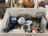 a box full of assorted items sitting on a table