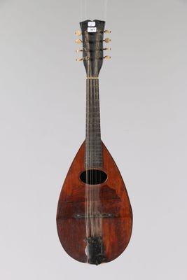 a close up of a mandolin on a white background
